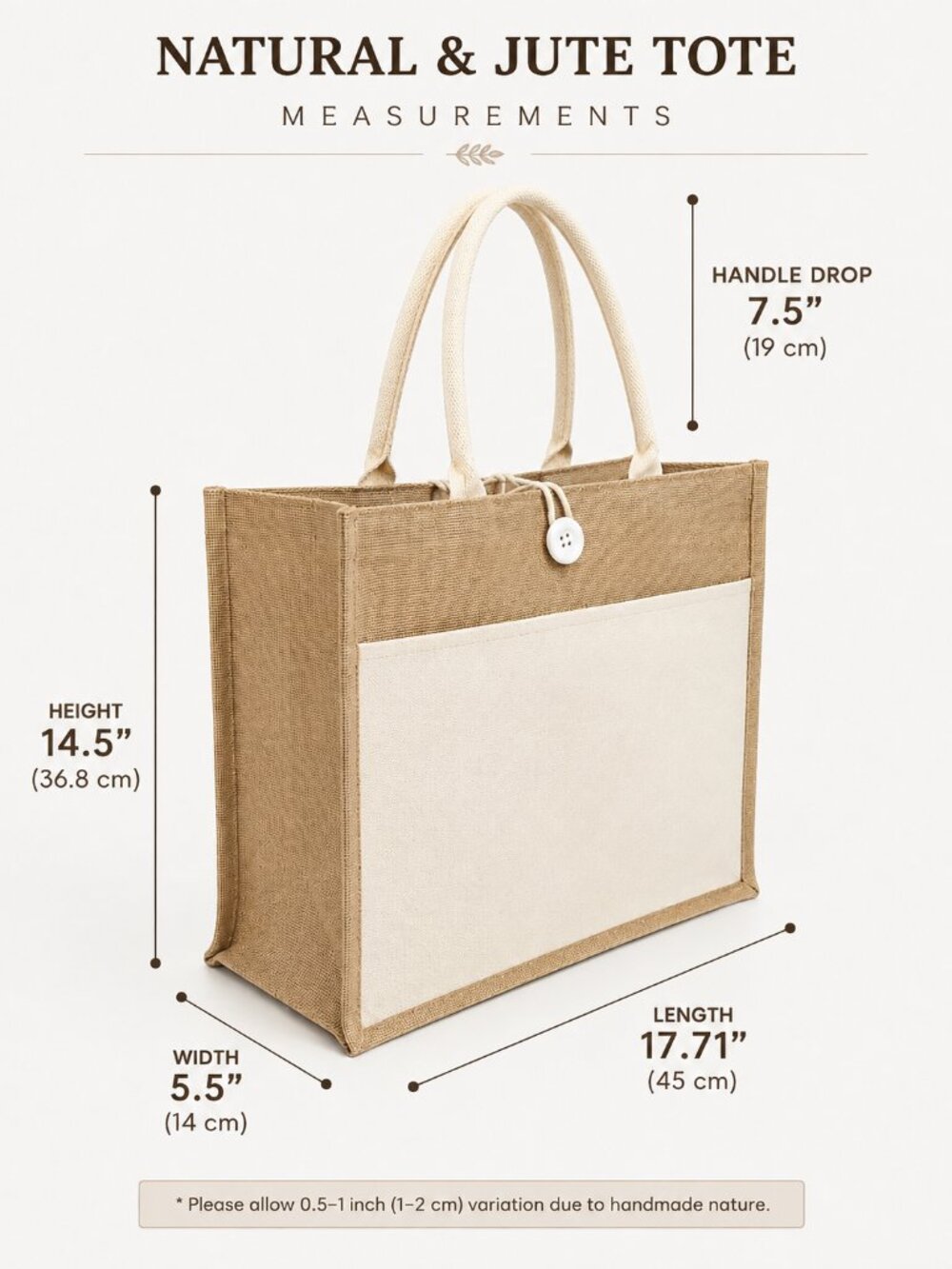 Large Fashion Illustration โVOGUEโ Jute & Canvas Tote - Picture 4 of 12